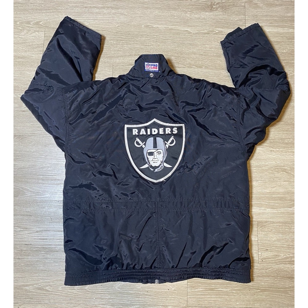 Men's XL Vintage 90's NFL Nike Pro Line Oakland Raiders Full Zip Football Jacket
